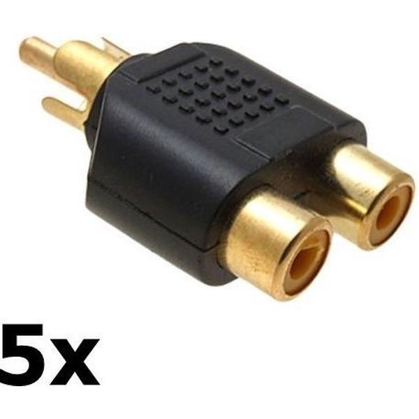 5 Stuks RCA Male naar 2 RCA Female Converter