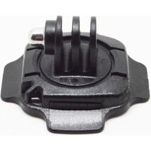 Shop4 - Actioncam Helm Sticker - met Roterende Cam-aansluiting Zwart - incl. opbergzakje