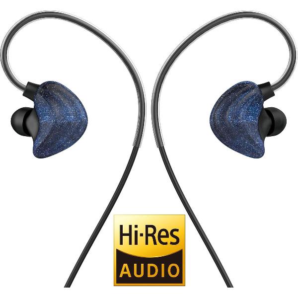 UiiSii CM5 Blauw - Hi-Res in-ear oortjes van professionele kwaliteit - Uniek design - Coax