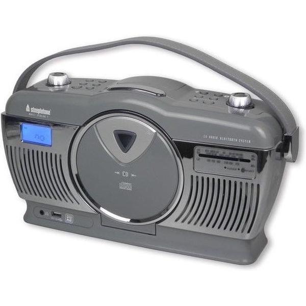 Steepletone Stirling Radio-CD Draagbaar Retro - Grijs