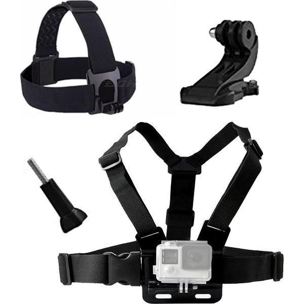 2-In-1 Hoofdband & Chest Mount voor GoPro - Headstrap / Headband & Borstharnas / Borsthouder Harnas