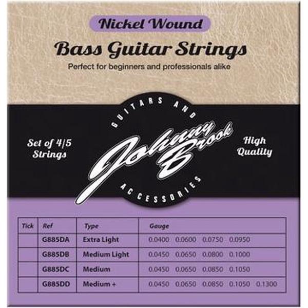 Set van 5 Nickel Wound Basgitaar Snaren - Medium Gauge