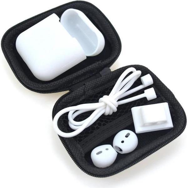 5 in 1 Silicone Protective Case Geschikt voor Apple AirPods - Wit