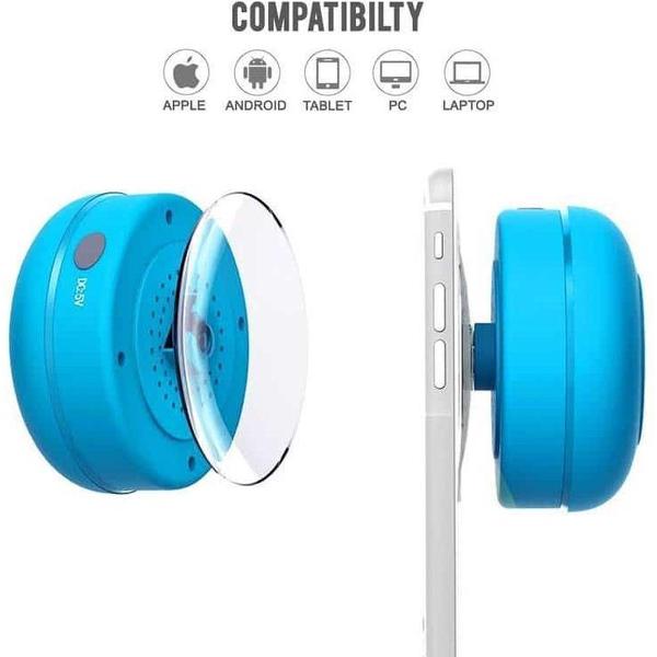 Bluetooth Waterpoof Douche speaker - Mp3 - Muziek - Afspelen - onder de Douche - Blauw