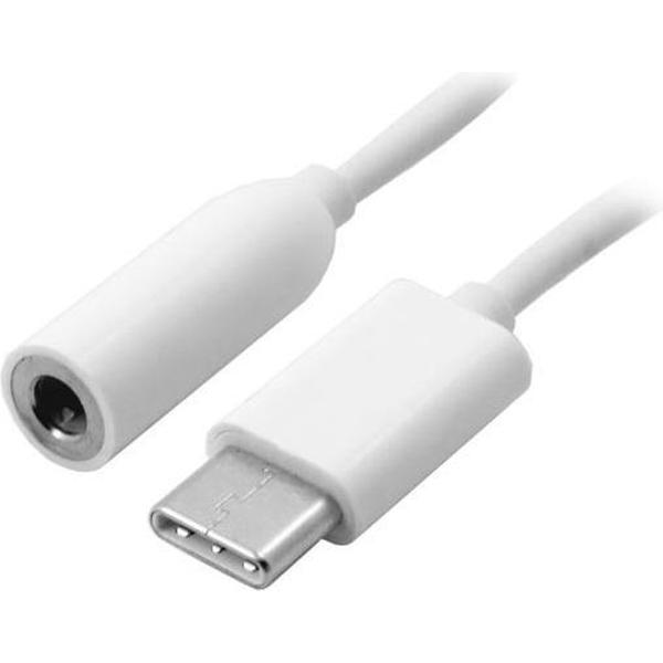 USB-C naar 3,5mm Jack aux audio female adapter kabel | Wit -8 cm (headset adapter)