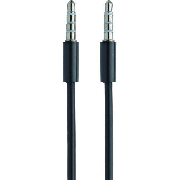1 meter Jack Aux kabel kleur zwart voor iPhone, iPad, iPod, Samsung, HTC, Nokia etc.