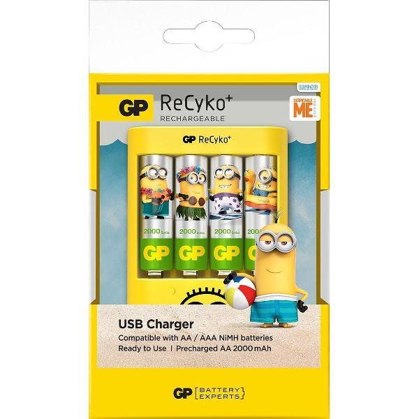 GP ReCyKo PBU411 laadapparaat incl. 4 x AA 2000mAH accu's