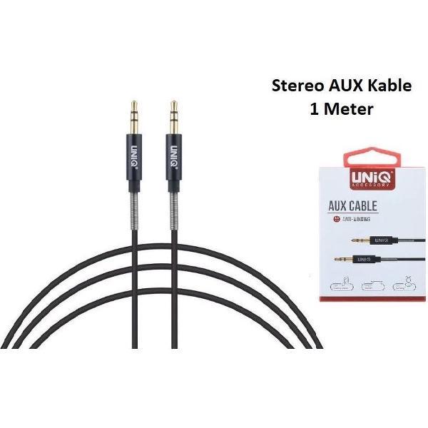 Stereo AUX Kable 3.5mm plug to 3.5mm plug Audiokabel UNIQ Accesory 1 Meter Zwart