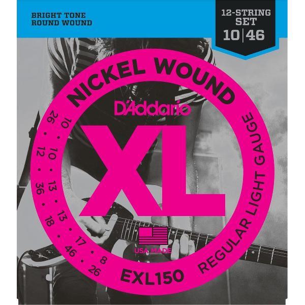 E-Git.snaren 10-46 12-String EXL150 nikkel omwonden