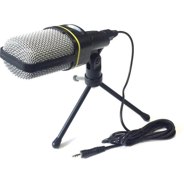 Microfoon voor PC met Standaard - AUX-Aansluiting & Kabel - Plug & Play - Perfect voor Ste