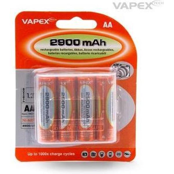 Vapex Oplaadbare AA Batterijen - 2900 mAh - 4 stuks