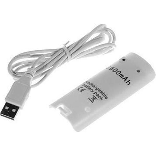 Accu met oplaadkabel voor Nintendo Wii - wit