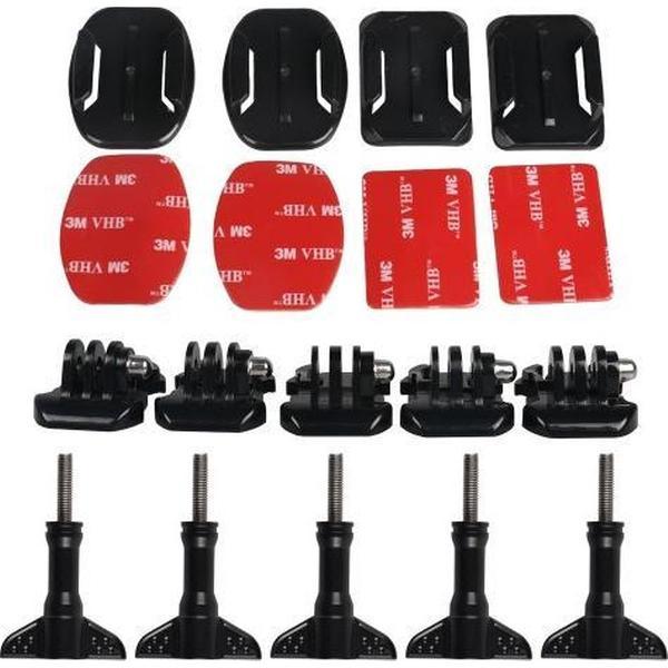 PRO SERIES 18-in-1 Accessories Kit Curved&Flat Mount voor GoPro / DJI OSMO & ActionCam