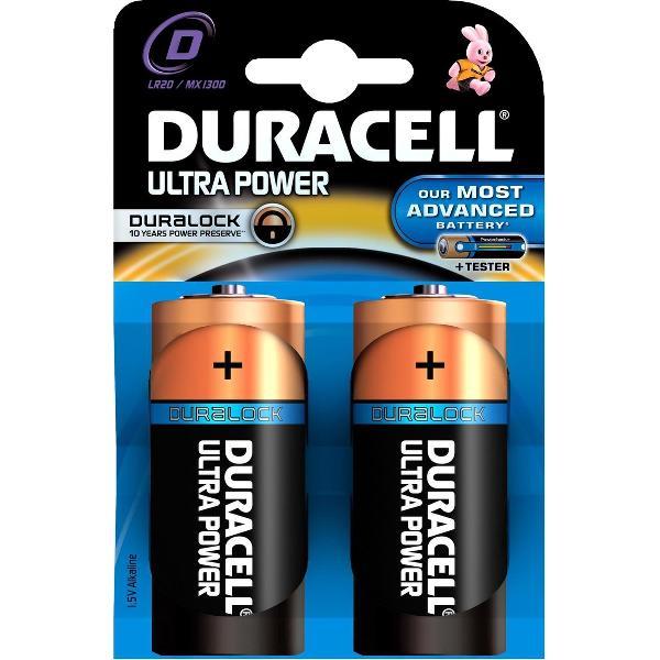 Duracell Ultra alkaline D-batterijen, verpakking van 2