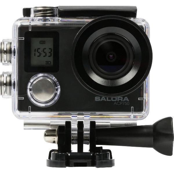 Salora ACP750 - Action Camera - Ultra HD - 4K - Wifi - Dubbel display - Opbergcase - Afstandsbediening - Accessoires