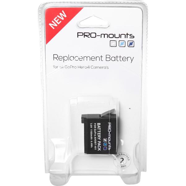 PRO-mounts GoPro Hero4 batterij + GRATIS Rugzak