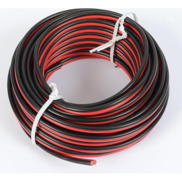 Luidsprekerkabel - PD Connex rol van 10 meter 0.75mm2 luidsprekerkabel - Rood / zwart