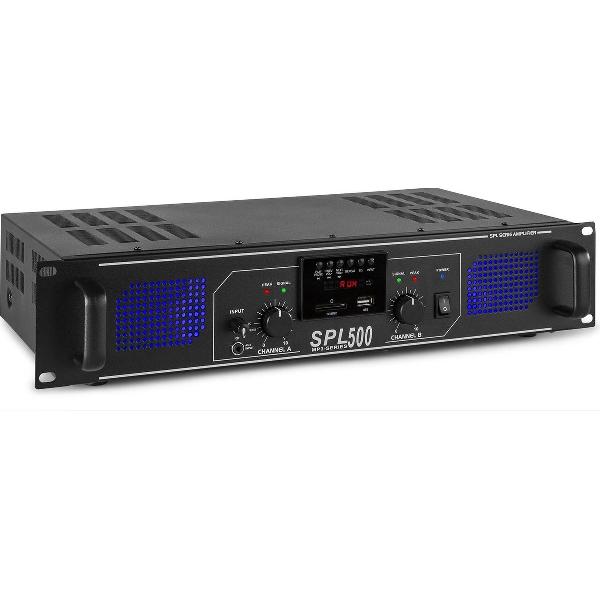 SkyTec SPL500MP3 2-kanaals DJ versterker met USB MP3 speler - 2x 250W