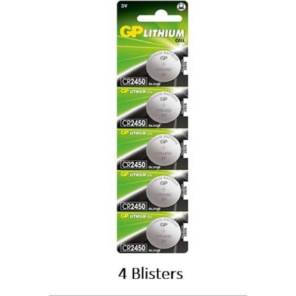20 stuks (4 blisters a 5 stuks) GP Lithium CR2450 3V