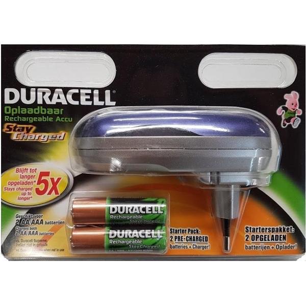 Duracell Mini Lader inc. 2 x AA 2000 mAh batterijen