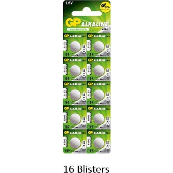 160 stuks (16 blisters a 10 stuks) GP Alkaline 189/V10GA