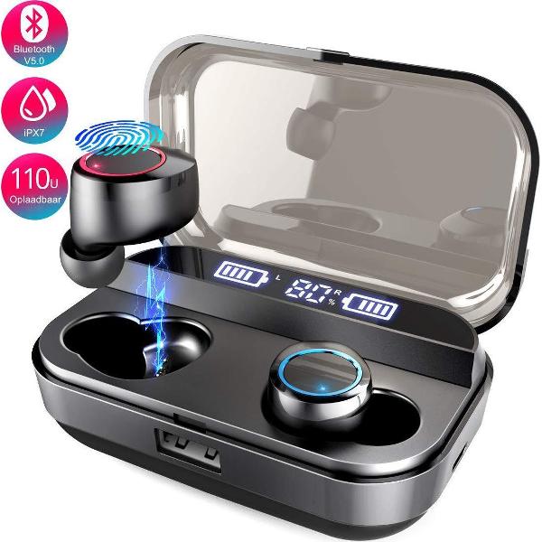 Glacor® Draadloze Oordopjes met Powerbank - Bluetooth Oortjes Waterdicht - Draadloos in-Ear - Sport Earbuds