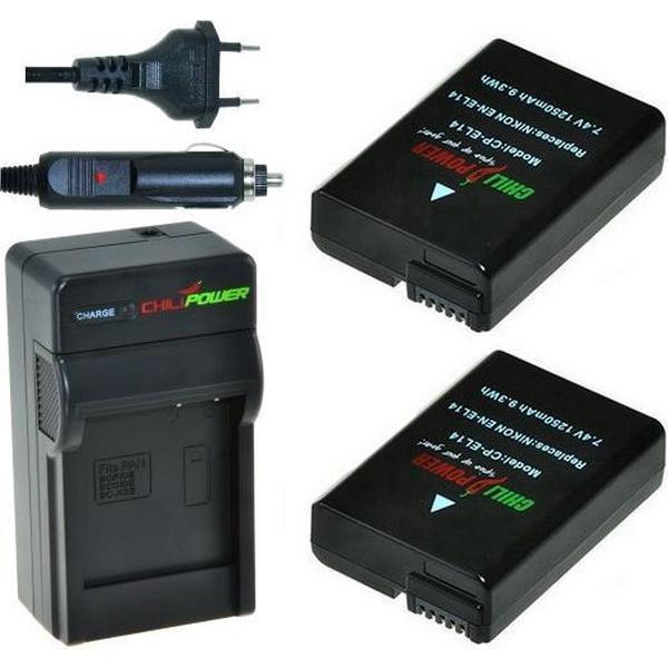 ChiliPower EN-EL14 / EN-EL14a Nikon Kit - Camera Batterij Set