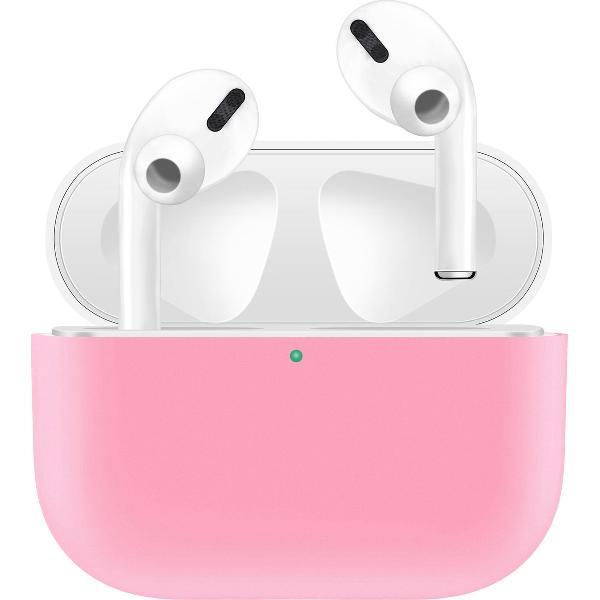 KELERINO. Siliconen Case voor Apple AirPods Pro - Hoesje - Roze / Wit