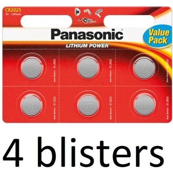 4x Panasonic CR2025 Lithium 3 V - 6 stuks