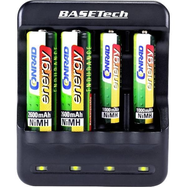 Basetech BTL-4B Batterijlader NiMH, NiCd AA (penlite), AAA (potlood)