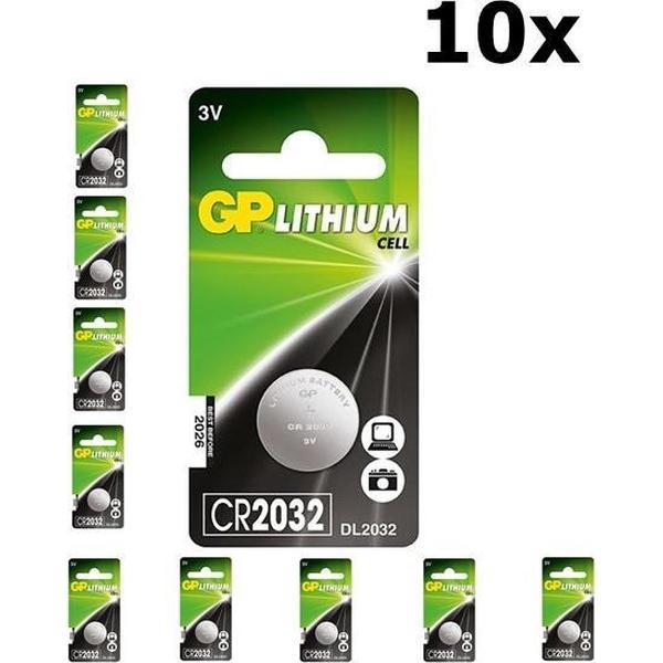 10 Stuks (10 Blister a 1st) GP CR2032 210mAh 3V lithium batterij