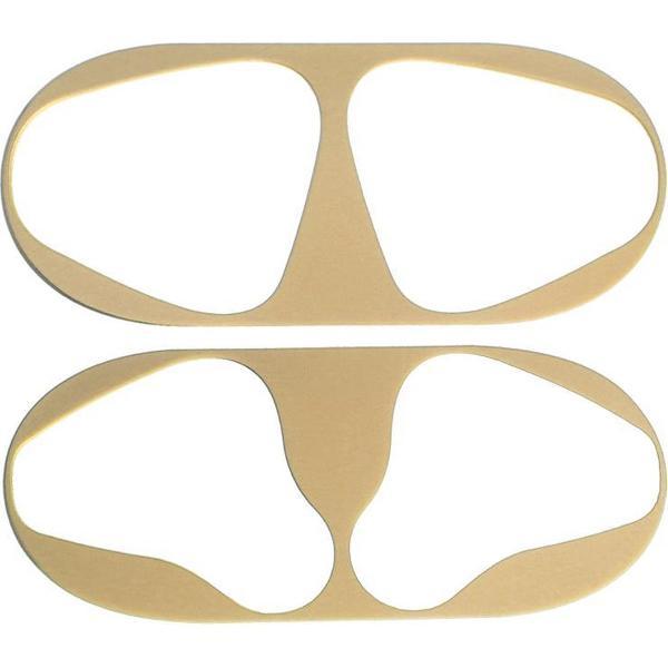 KELERINO. Metalen stofbeschermers voor Airpods 2 - Hou je Airpods schoon - 2 stuks - Goud