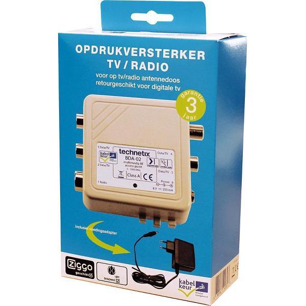 Technetix BDA-02TKK - Signaalversterker met zes coax uitgangen
