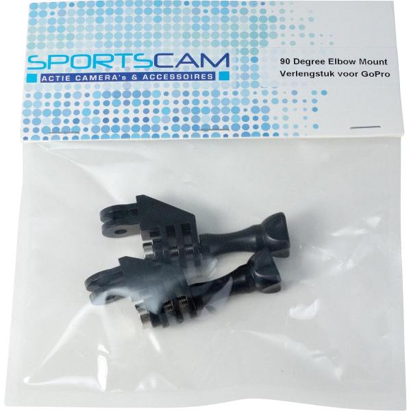 SportsCam 90° Elbow Mount Verlengstuk (2 stuks kleur ZWART)