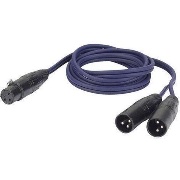 DAP Audio XLR Overgangskabel 1,5m - XLR Female naar 2x XLR Male 1,5m