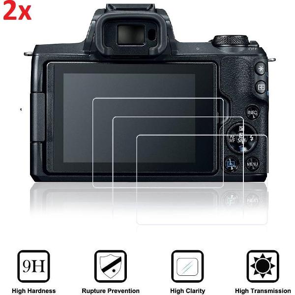 2X Tempered Glass Screen Protector Voor Canon EOS M6/M50/M100 (Body) - Ultradun Gehard Glas