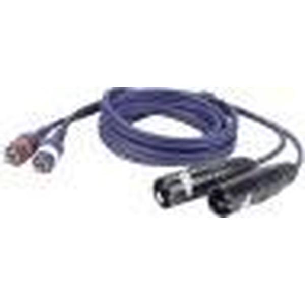 DAP Audio XLR naar RCA Kabel 3m - 2x XLR Male naar 2x RCA (Tulp) overgangskabel - 3m