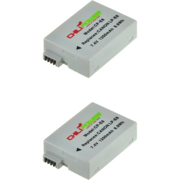ChiliPower Canon LP-E8 camera batterij - 2 stuks verpakking