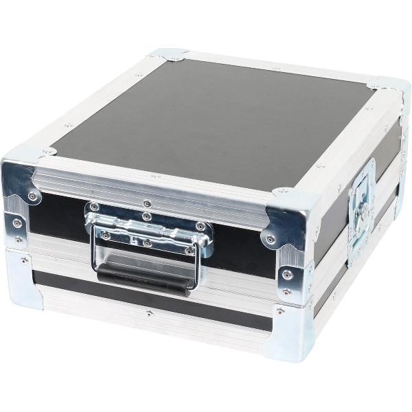 Met deze case kun je veilig je PA mixer of andere apparatuur met je meenemen. De case is gevuld met schuim dat je zelf op maat kunt maken en bevestigen met een klittenbandstrip. Deze small versie is 380 x 310 x 140 mm groot.