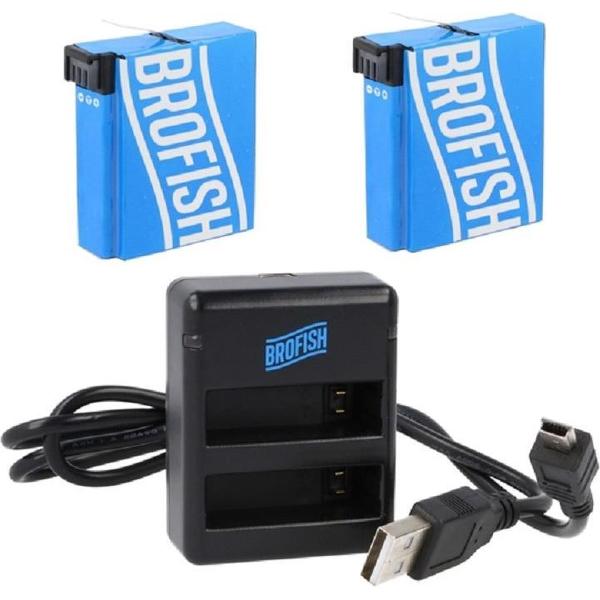 Brofish GoPro Dual battery charger + 2x battery for Hero4