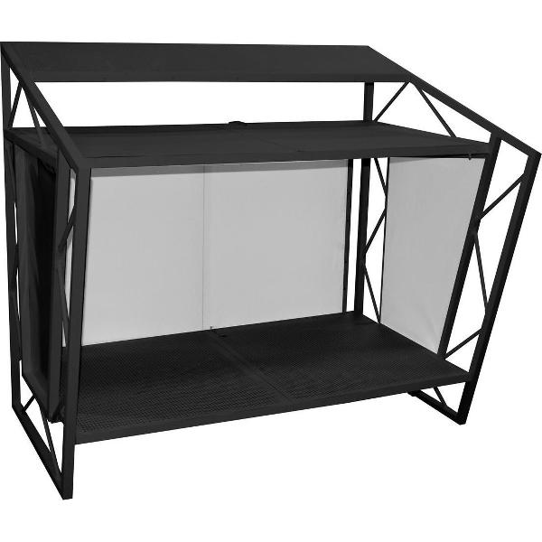 DJ booth / presentatiemeubel zwart opplooibaar in transportzak