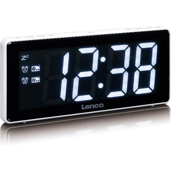 Lenco CR-30 - Wekkerradio XXL display - Wit