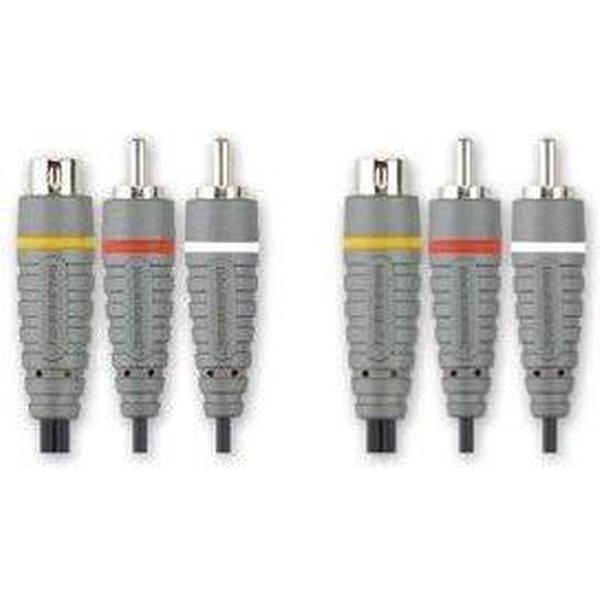 Bandridge BVL6202 video kabel adapter 2 m RCA + S-Video Zwart, Grijs