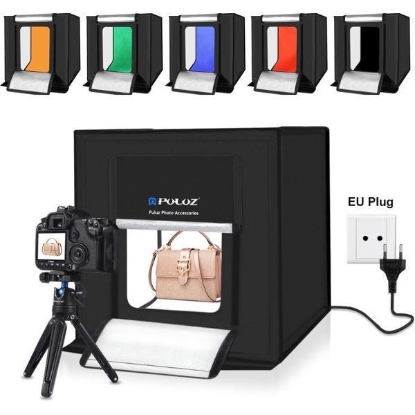 Puluz Professionele Foto Studio Box met LED verlichting 40 x 40 x 40 cm - Inclusief LED verlichting en 6 kleuren achtergronden