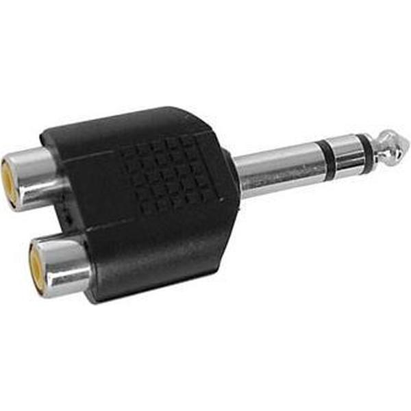 DUBBELE RCA VROUWELIJK NAAR MANNELIJKE 6.35mm STEREO JACK (CAA35)
