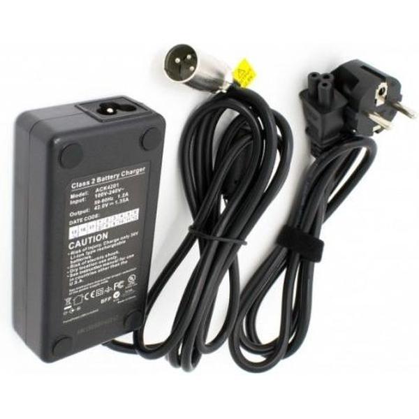 VHBW E-Bike / Pedelec voedingsadapter 42V / 1,35A / 60W met 3-pins XLR connector voor 36V accu's