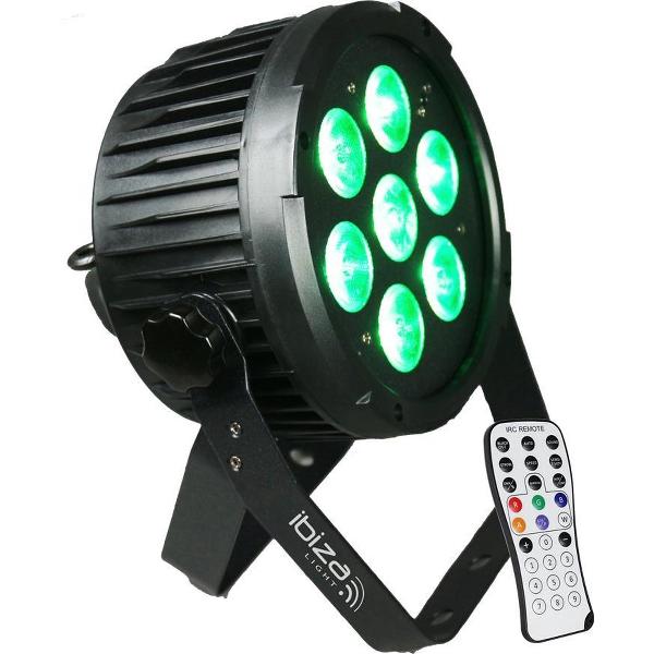 Ibiza Light - DMX-BESTUURDE LED PAR CAN MET 7x 12W RGBWA-UV LED’s 6-in-1