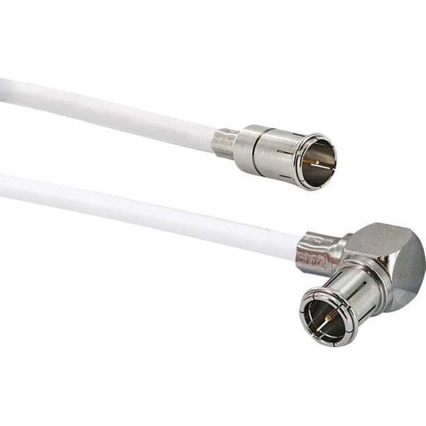 Schwaiger Antenne Aansluitkabel [1x F-quickstekker - 1x Mini-DAT-stekker] 9.00 m 90 dB Wit