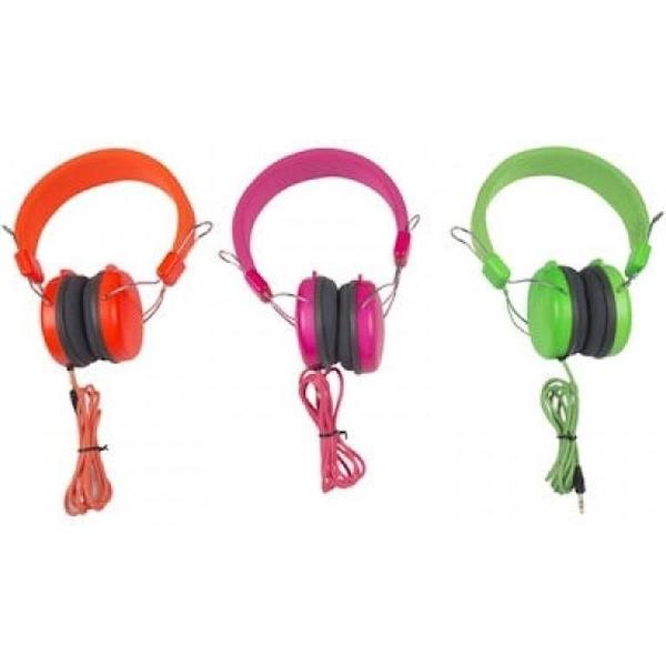 Koptelefoon stereo neon roze