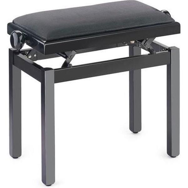 Stagg PB39 Black Polished Velvet Black pianobankje/stoel